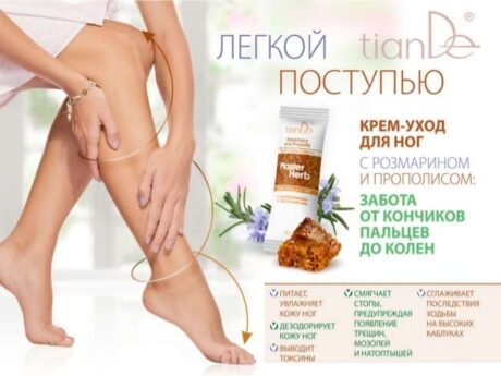 Крем-уход для ног с розмарином и прополисом