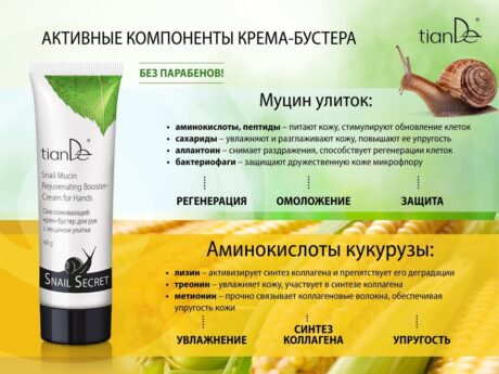 Омолаживающий крем-бустер для рук с муцином улитки